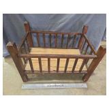 Miniature Wooden Doll Crib Toy Bed