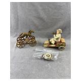 Antique Lehmann Tut Tut Car & Metal Horse Toy