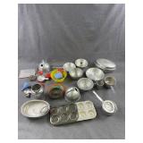 Miniature Aluminum & Plastic Toy Kitchenware
