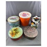 Collectible Advertising Tins & Chip Bucket Lot