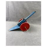 Pressed Steel Toy Cannon with Red Wheels