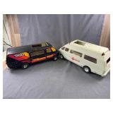 Vintage Tonka Black Van & White Ambulance