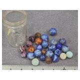 Antique Bennington Clay & Swirl Glass Marbles