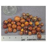 Antique Bennington Glazed Marbles with Jar