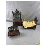 Miniature Dollhouse Wooden Bedroom Furniture Set