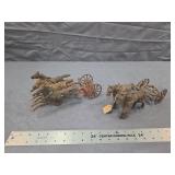 Antique Cast Iron Toy Horse Carriage Lot
