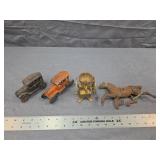 Cast Iron Toy Cars & Mini Grinder Lot