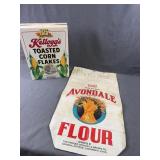 Avondale Flour Sack & Kellogg's Corn Flakes Lot