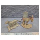 Antique Dog Nutcracker & Donkey Signpost