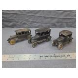 Antique Cast Iron Ford Model T Toy Cars Lot of 3