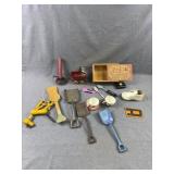 Antique Berdan Codfish Box & Toy Lot