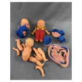 Kewpie Baby Dolls with Crocheted Outfits Lot