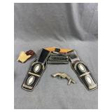 Vintage Toy Cap Gun & Leather Holster Set