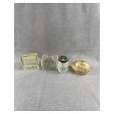 Glass Coin Banks & Mustard Jar Lot
