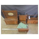 Antique Oak Doll Bedroom Furniture Set