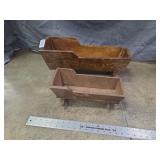 Set of 2 Antique Wooden Doll Cradles