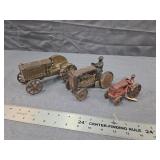 Antique Cast Iron Toy Tractors Lot