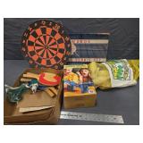 Vintage Board Games & Table Tennis Set Lot