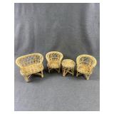 Miniature Wicker Doll Furniture Set