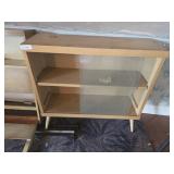 Blonde Bookcase  With Sliding Glass
