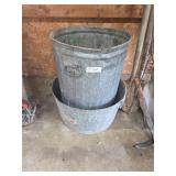 Metal Trash Can And Wash Tub