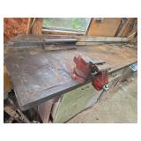 10' Work Bench & Cabinets, Vise (No Jaws), Spud Ba