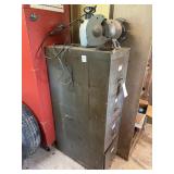 Green Filing Cabinet & Bench Grinder Lot