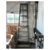 Antique 8-Foot Wooden Step Ladder Wooster
