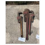 3 Heavy Duty Cast Iron Pipe Wrenches