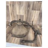 Antique Cast Iron Church Bell with Bracket