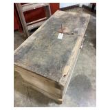 Antique Wooden Tool Chest with Interior Till