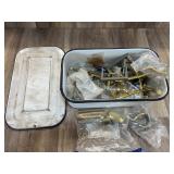 Brass Cabinet Handles & Hardware in Enamel Pan