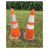 Heavy Duty Orange Safety Traffic Cones (2)