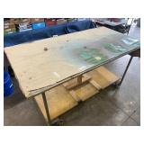 Rolling Metal Work Table with Storage