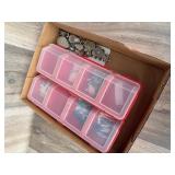 Assorted Hardware Storage Bins & Items