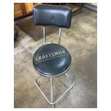 Craftsman Chrome Shop Stool with Backrest