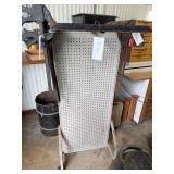Mobile Metal Pegboard Display Rack & Clamps