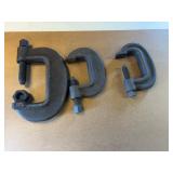 3 Armstrong Heavy Duty C-Clamps Made in USA