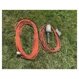 Heavy Duty Orange Extension Cords & Work Light