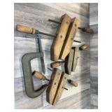 Craftsman Wooden Hand Screw & Metal C-Clamp Set