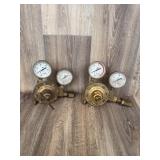 Meco Gas Regulators Pair: Acetylene & Oxygen