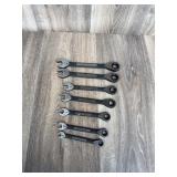 7 Craftsman Open End Ratcheting Wrenches SAE
