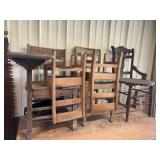Victorian Cane Seat Chair & School Chairs