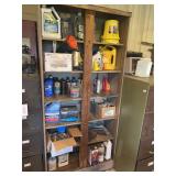 Metal Shelving Unit with Workshop Chemicals