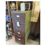 4-Drawer Metal Filing Cabinet & Vintage Items