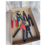 Electrician Hand Tools Lot: Strippers, Crimpers