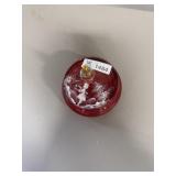 Mary Gregory Cranberry glass dish