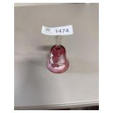 Cranberry paint glass bell