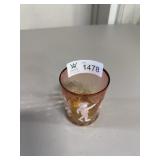 Mary Gregory style glass tumbler