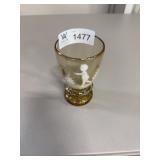 Mary Gregory style glass tumbler